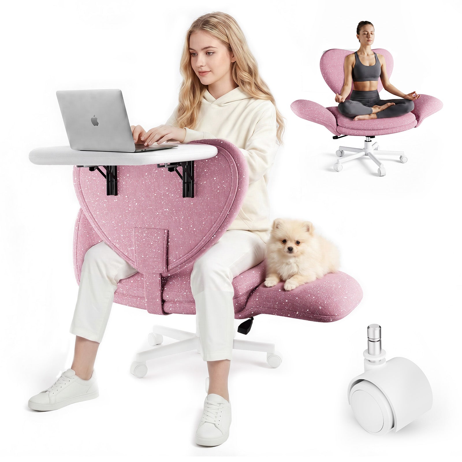 LBGYZ06 Criss Cross Office Chair with Laptop Tray Desk Chair