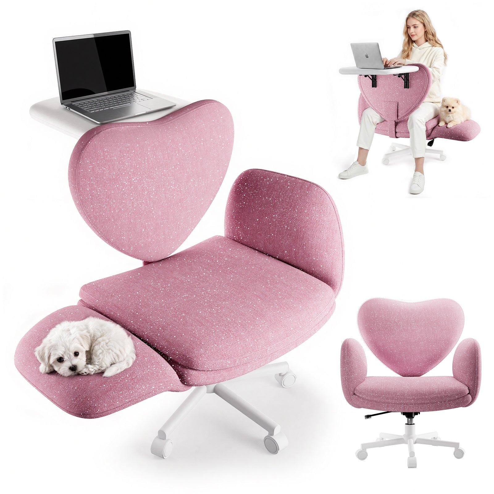 LBGYZ06 Criss Cross Office Chair with Laptop Tray Desk Chair