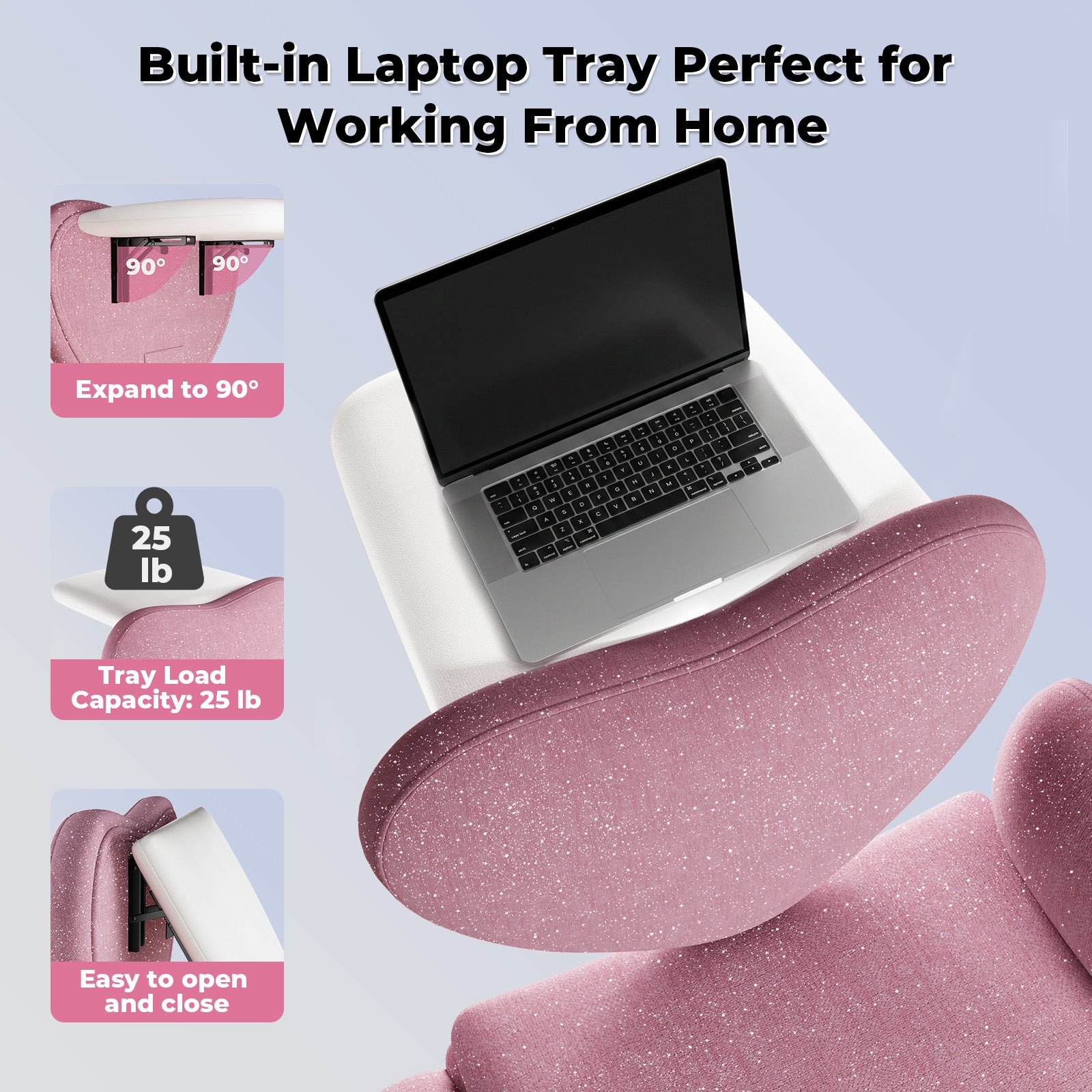 LBGYZ06 Criss Cross Office Chair with Laptop Tray Desk Chair