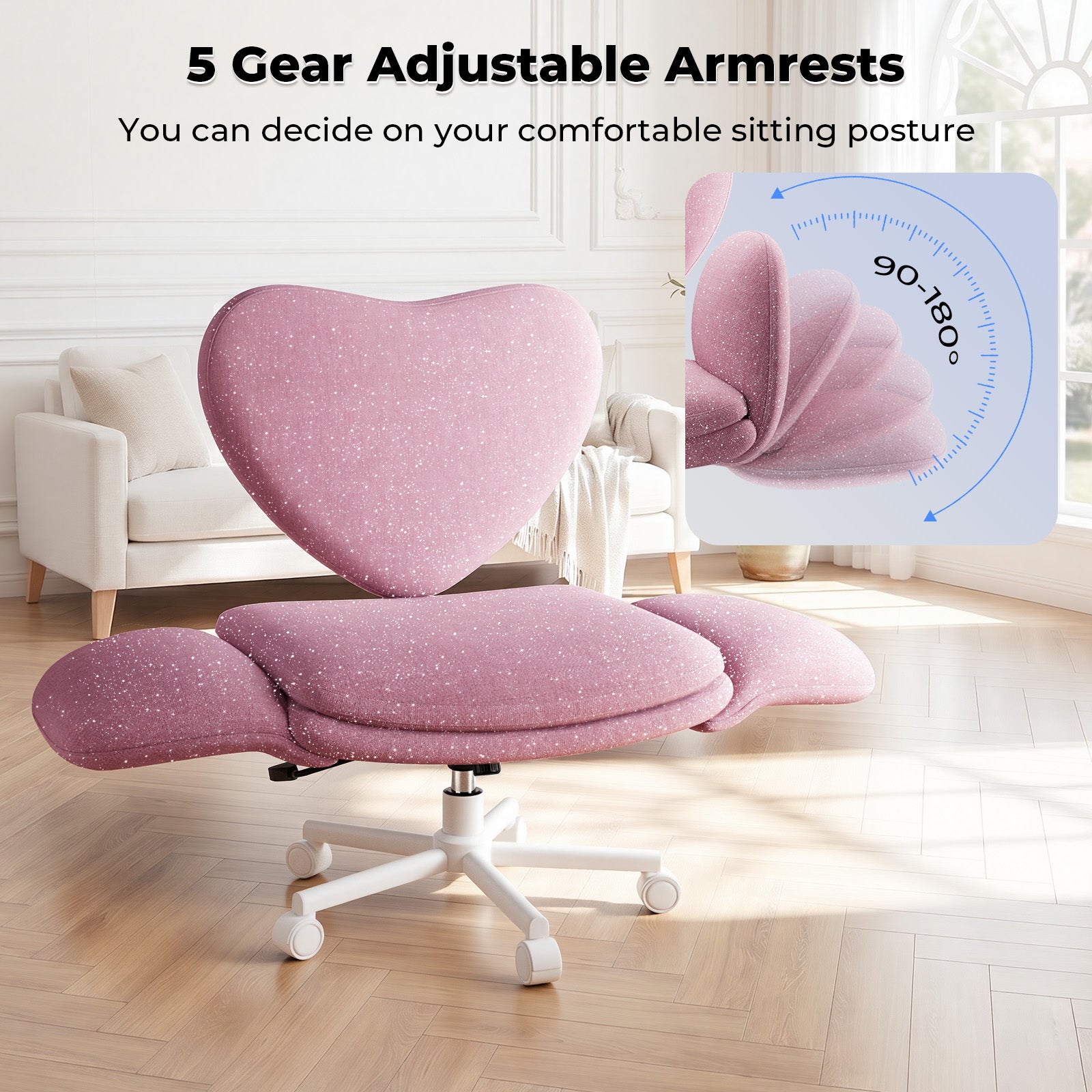 LBGYZ06 Criss Cross Office Chair with Laptop Tray Desk Chair