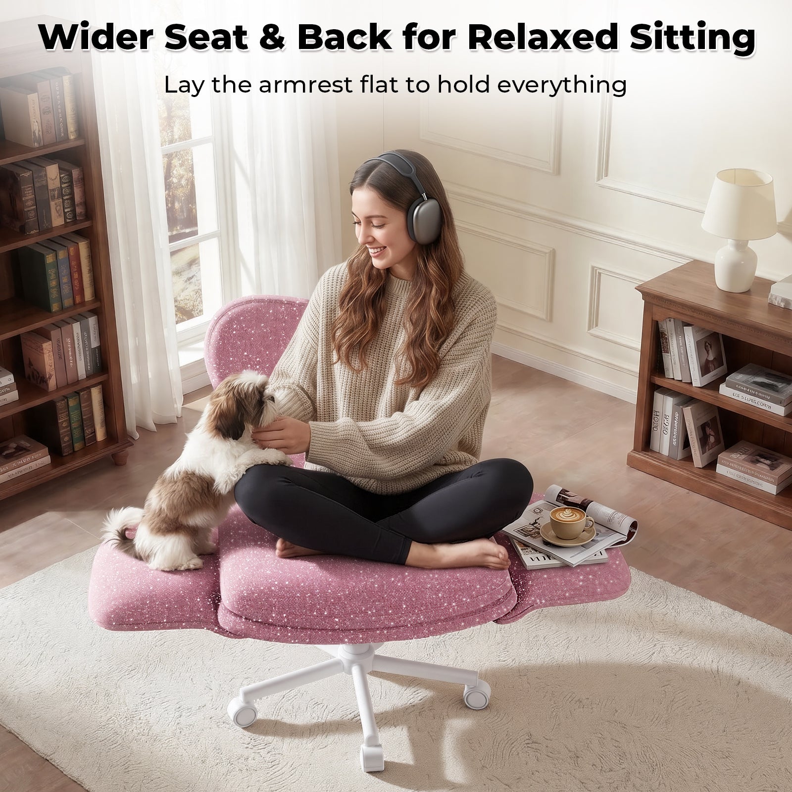 LBGYZ06 Criss Cross Office Chair with Laptop Tray Desk Chair