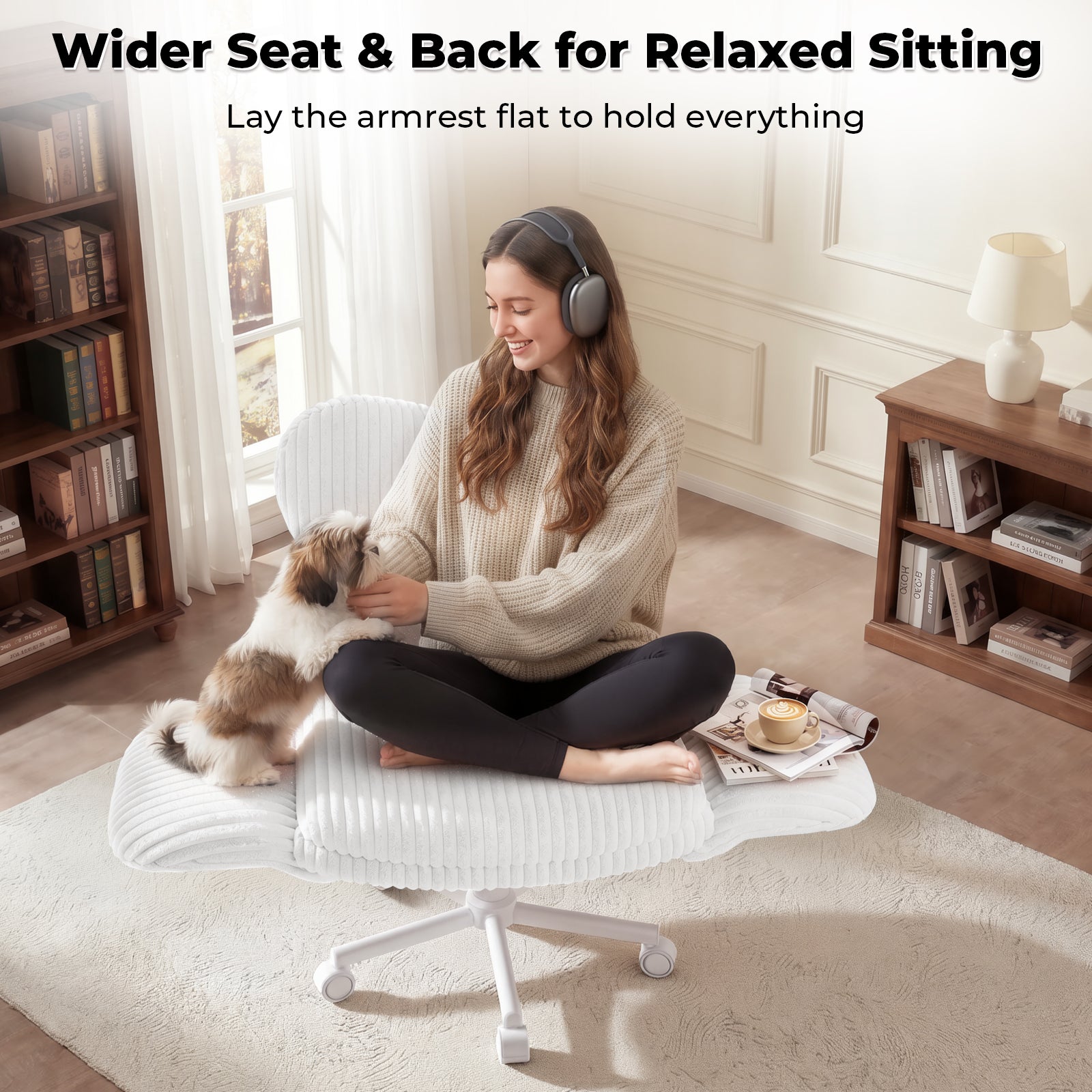 LBGYZ06 Criss Cross Office Chair with Laptop Tray Desk Chair