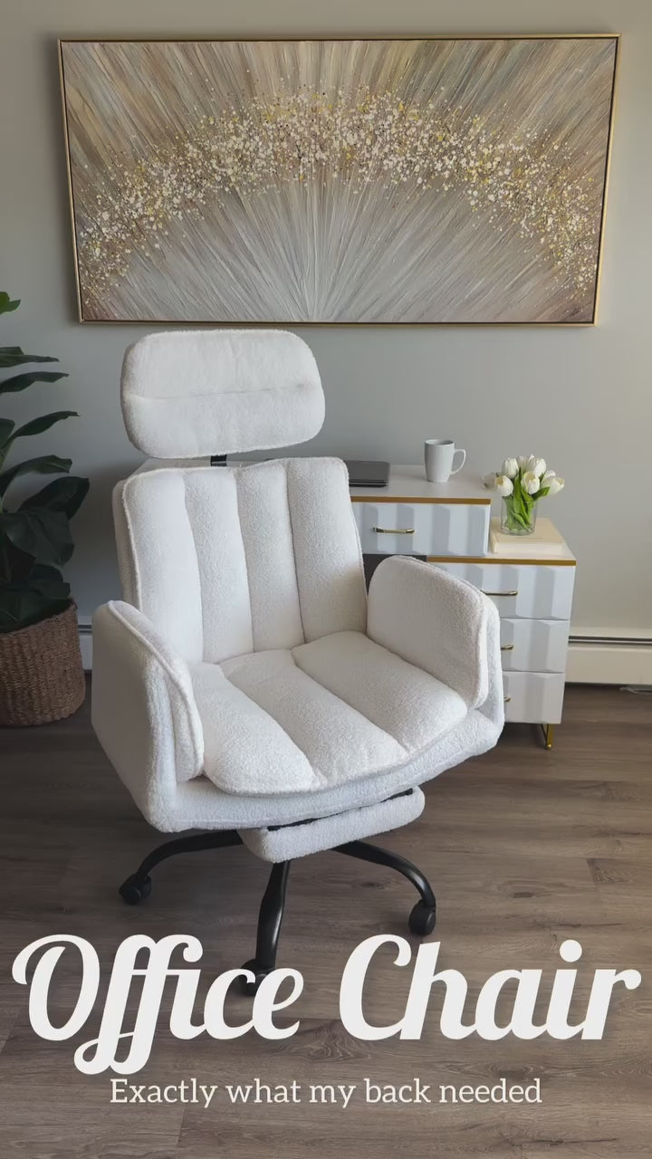 Load video: Ergonomic Wide Office Chair with Cross Arms &amp; Footrest
