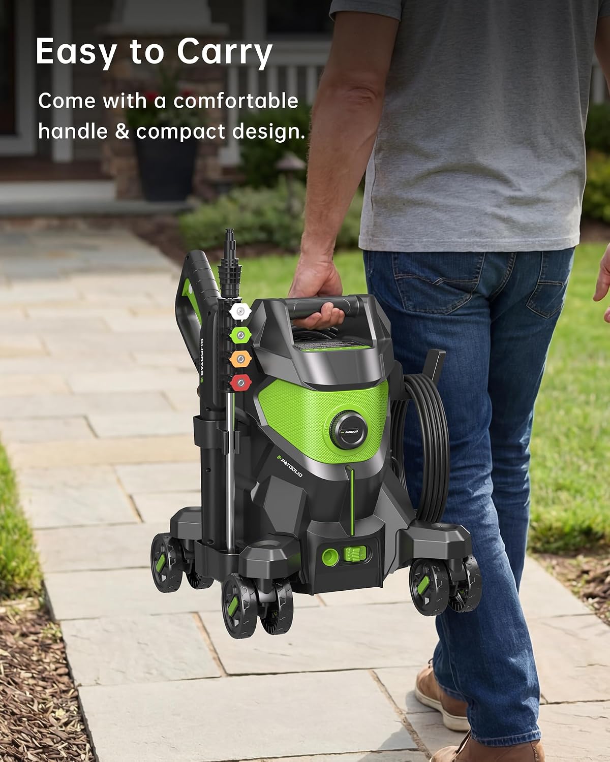 W90 2000W Electric Pressure Washer 345 Bar with Foam Cannon